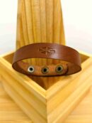 Basswood Click Clack – Premium Handcrafted Leather Band-Chestnut Brown